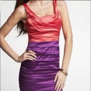 Express cocktail dress Ruched shiny